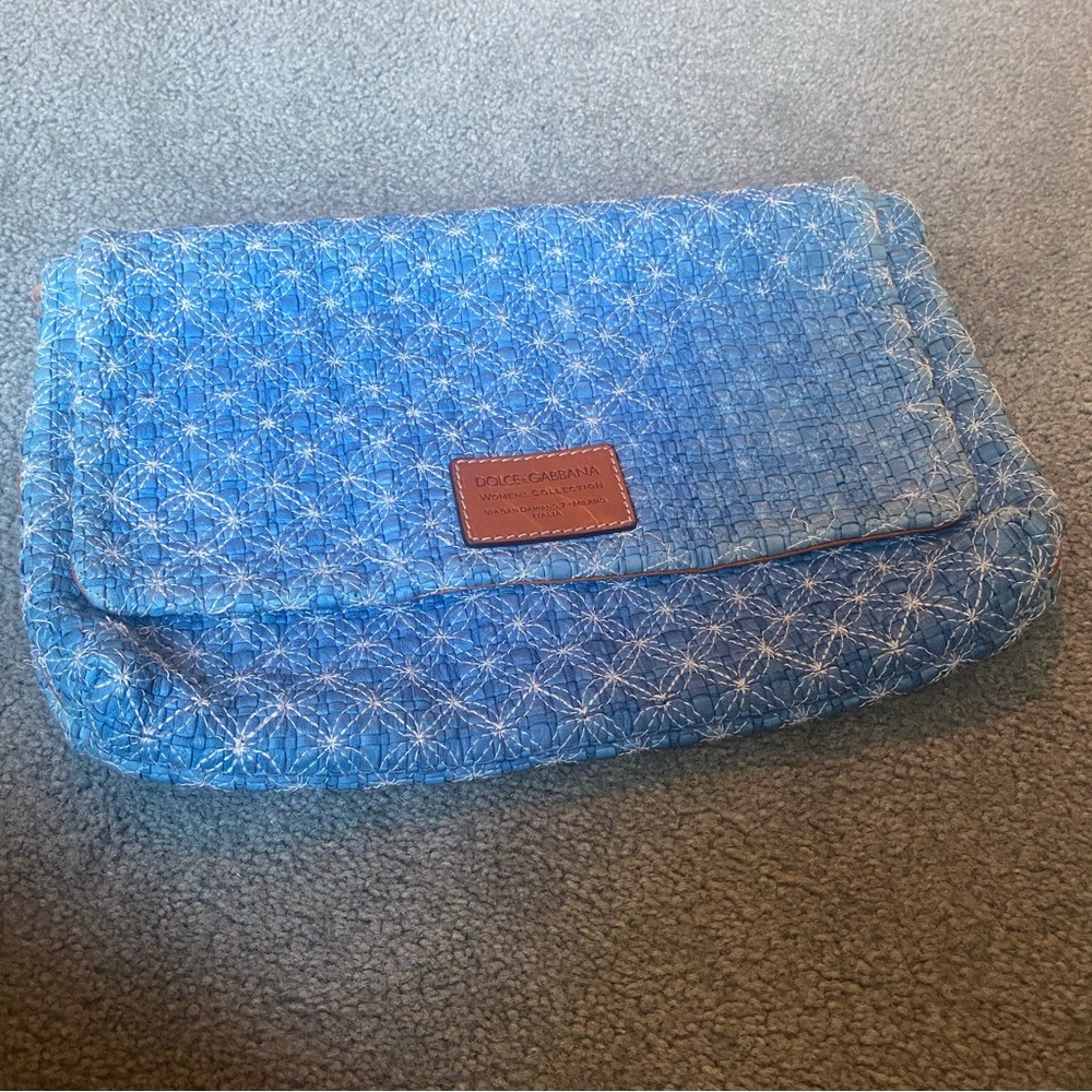 Incredible Dolce&Gabbana Woven Leather Large Clutch